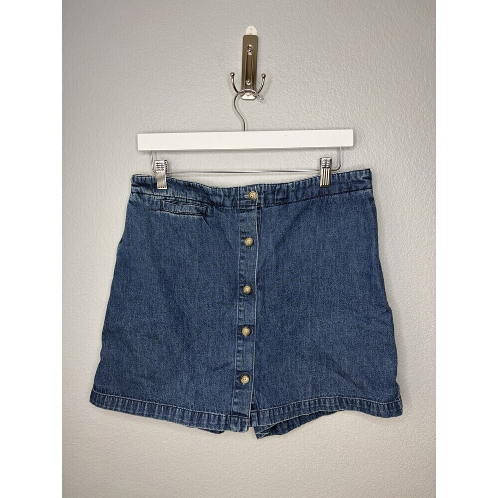 Vintage 90s Y2K White Stag Jean Denim A Line Skort Women skirt shorts 12 Modest